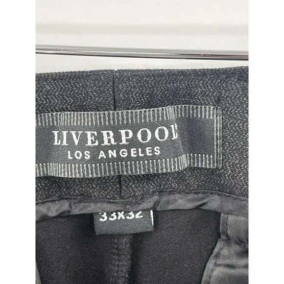 LIVERPOOL Women's Gray/Black Straight Leg Career Stretch Pants 33x32 - Picture 3 of 6